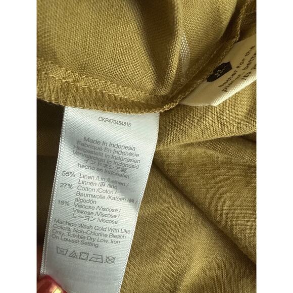 Madewell Plus Windowpane Super Wide Leg Jumpsuit Olive Surplus Size 16 - Picture 11 of 11